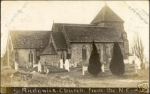 Holy Trinity church from the north side of the churchyard,  c1905, with its Horsham stone roof