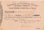 A £10 share certificate for the H&GDRC, 1861, in the name of promoter Wm McCormick of Liverpool